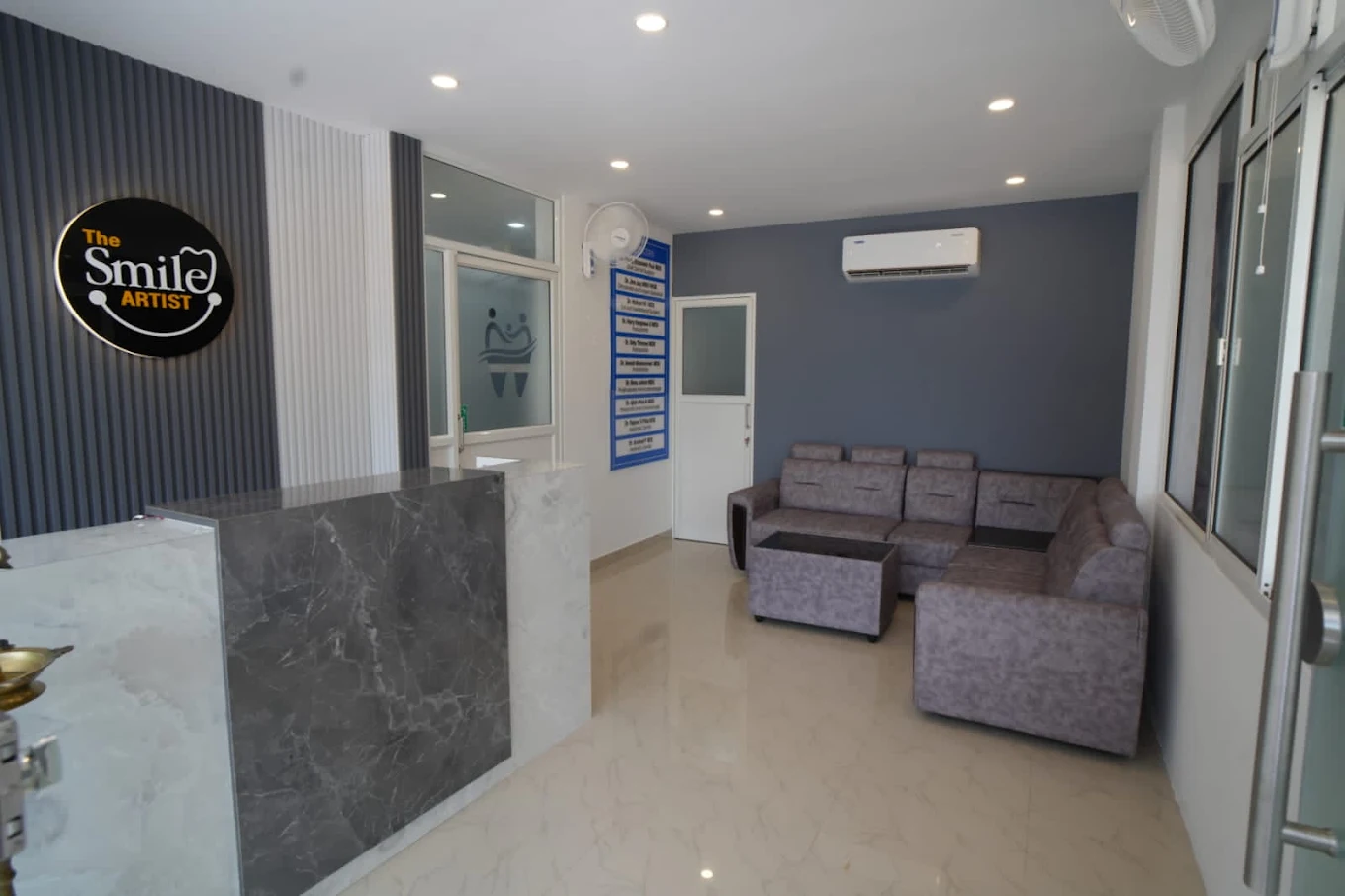 Reception and waiting area at Grace Dental Care
